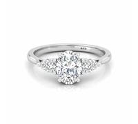 BFD 1.50 Ct D-E/VVS IGI Certified Lab Grown Diamond Three Stone Engagement Ring in Platinum - Oval & Pear Cut Size L
