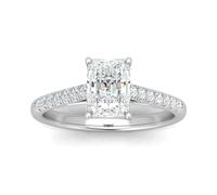 BFD 1.50 CT Radiant Diamond Engagement Ring in White Gold, UK Hallmarked, Women Engagement Ring Size L