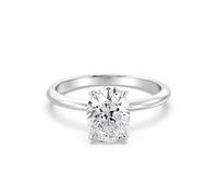 BFD 2.00 Carat E/VS Lab Grown Oval Diamond Solitaire Engagement Ring in Platinum Size N