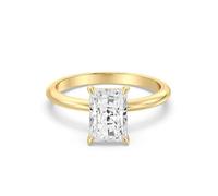 BFD 2.00 Carat E/VS Lab Grown Radiant Diamond Solitaire Engagement Ring in 9k Yellow Gold Size J