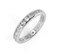 BFD 3.3 mm 1.50 Ct Certified Round Diamond Channel Set Full Eternity Ring, Hallmarked Heavy Platinum Size R