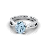 BFD- AQUAMARINE WOMEN ENGAGEMENT RING NATURAL 2.00 CARAT MARCH BIRTH STONE SIZE-L