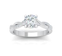 BFD Certified 1.50CT D/VS Lab Grown Round Diamond Twisted Shank Engagement Ring for Women in 18k Yellow Gold Size-M