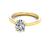 BFD IGI Certified 3.00 Carat E-F/VS Oval Cut Lab Grown Diamond Solitaire Engagement Ring for Women in Solid Platinum (950) Size-K