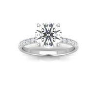 BFD IGI Certified 3.50Ct E-F/VS Round Diamond Hidden Halo Pavé Engagement Ring for Women in Solid Platinum (950) J