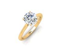 BFD IGI Certified 6.00 Carat E-F/VS Lab Grown Round Brilliant Diamond Solitaire Engagement Ring for Her in 18K Yellow Gold Size L