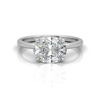 BFD IGI Certified F/VS 2.00Ct Lab Grown Oval Diamond East-West Solitaire Engagement Ring in Platinum Size R