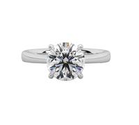 BFD IGI Certified F/VS 4.00Ct Lab Grown Round Diamond 4 Claw Solitaire Engagement Ring in Platinum Size R