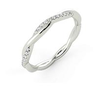 BFD Twisted Petite Sparkling Diamond Full Eternity Ring in White gold Size O