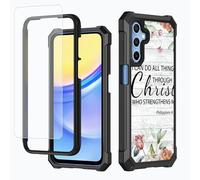 BFDHGQZC Case for Samsung Galaxy A17/A26 5G 6.6" with Screen Protector, Heavy Duty Dual Layer Hard PC & Soft TPU Bumper Shockproof Protective Cover for Samsung A17,Bible Philippians 4:13