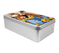 BFDHGQZC Metal Tin Box with Lid, 7.09"x4.33"x2.17" Silver Rectangular Storage Container for Crafts, Cookies, First Aid, Office Supplies, DIY Tools,Pills, Jewelry,Car Keys,Cute Baby Highland Cows