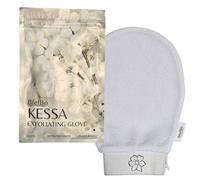 BfefBo Exfoliating glove, white, exfoliating mitt, natural shower loofah, exfoliating body scrub, tan removal, plant based, eco friendly products, plastic free