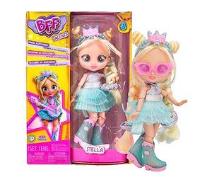 BFF by Cry Babies Stella - Collectible Fashion Doll with Long Hair, Fabric Clothes and 9 Accessories-Gift Toy for Girls and Boys +3 Years