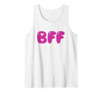 BFF in Cute Love Hearts Bubble Lettering Tank Top