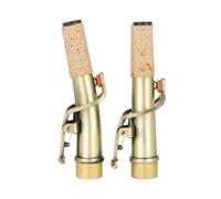 Bffcnl 2 Pieces Saxophone Neck with Cork Easy to Install Brass Saxophone Neck Stable Wind Passage Woodwind Accessory for Saxophonists, Green Antique