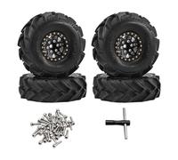 Bffcnl 4 Pieces RC Car Tires Replacement Metal Brass Easy Assembly Wheels Suitable for DIY Model Making Kids Toys