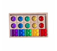 Bffcnl Children Building Blocks Wooden Block Set Acrylic Insert Blocks Translucent Building Toy With Storage Tray For Easy Sorting Encouraging Color