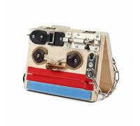 Bffcnl Children Learning Board Wooden Busy Board Educational Activity Toy With Buckles Buttons Zippers Locks Latches Foldable Portable Kit For Practical Skills Practice Trips Air Travel Preschool