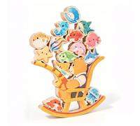 Bffcnl Children Stacking Game Wooden Balance Toys Preschool Activity Set Bear Theme Early Learning Building Animal Piece Stacking Suitable for Interactive Kindergarten Parent-Child Moments