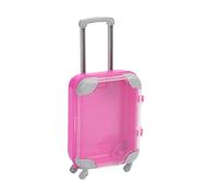 Bffcnl Dollhouse Luggage Travel Organizer Miniature Suitcase Trolley Box with Makeup Storage And Jewelry Organizer Suitable for Pretend Play Home Party Creat, Rose Red