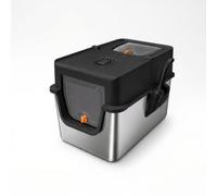 Bffcnl Enclosed Cat Toilet Transparent Door Stainless Toilet Low-Maintenance, Black