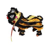Bffcnl Lion Hand Puppet with Rod for Spring Festival Events, Yellow Black