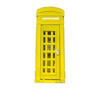 Bffcnl Miniature Telephone Booth, Resin Model, Retro, Realistic, Ideal for Collectors, Micro-orthodox Home, Yellow
