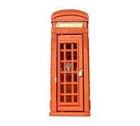 Bffcnl Miniature Telephone Booth, Resin Model, Retro, Realistic, Ideal for Collectors, Micro-orthodox Home, Red