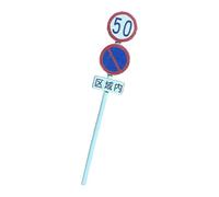 Bffcnl Miniature Traffic Sign Model Toy, Micro Landscape Decoration Accessory Made of PP Material, Suitable for Children, Architectural Crafts, Style D