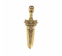 Bffcnl Pendant Ornate Design Gold Pendant Easy to Link Accessory, Bronze Sword - Inlaid Purple Copper/Silver Pupil