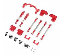 Bffcnl Rear Shock Absorber Upgrade Set Shock System Assembly Dampening Package Aluminum Alloy Shell suitable for MN82 Series RC Car Rock Crawling River Banks, Red, Spring Shock