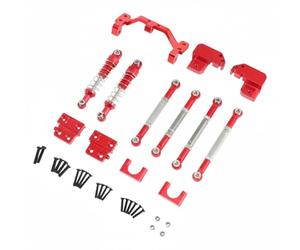 Bffcnl Rear Shock Absorber Upgrade Set Shock System Assembly Dampening Package Aluminum Alloy Shell suitable for MN82 Series RC Car Rock Crawling River Banks, Red, Spring Shock