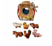 Bffcnl Soft Playhouse Portable Textile Activity Set Textural Soft Toy with Handle for Infants, Young Children, Travel, 62088 Farm House Stuffing Toy
