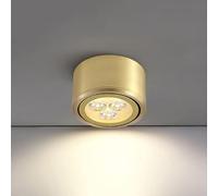 BFFGKGL Brass LED Bedroom Ceiling Spotlight Surface Mounted Downlight 45° Adjustable Accent Spotlight Fixture Hallway Kitchen Living Room Directional Spotlight Indoor Dining Room Aisle Ceiling Light