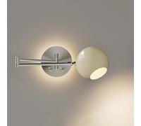 BFFGKGL Cream Wind Chrome Swing Arm Bedroom Wall Sconce Indoor Lighting Modern Minimalist Bedside Wall Light Nordic Creativity Foldable Reading Wall Lamp With 2 Touch Switch For Living Room Study