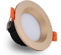 BFFGKGL Modern Gold Round Hallway Ceiling Downlight Accent Light Recessed Bedroom Ceiling Spotlight Fixture Cut Hole No Flicker Energy Saving LED Spot Lights For Kitchen Living Room Art Gallery