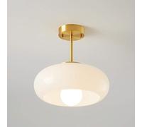 BFFGKGL Nordic Minimalism Antique Orange Glass Semi Flush Mount Corridor Ceiling Light Ceiling Close To Ceiling Light Fixtures Creamy Glass Shade Glass Ceiling Lamp For Hallway