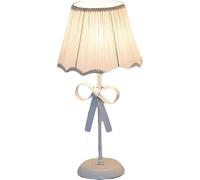 BFFGKGL Nordic Minimalism White Pink Table Lamp for Girl's Bedroom Single Cute Bow Table Lamp with Fabric Shade Modern Bedside Light Coastal Bedside Table Kids Bedroom Reading Desk Lighting