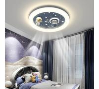 BFFGKGL Vintage Schoolhouse Children's Room Led Ceiling Lamp Modern Light Luxury Cartoon Astronaut Kid's Room Ceiling Fans With Lights Bedroom Ceiling Fan Lamp For Boys Girls Room Ventilator Lamp