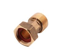 HYDROBIL Water Meter to Pipe Connector 3/4" BSP Female x 3/4" BSP Male Threads, Brass Plumbing Fittings, 10 Bar, Max. Temp. 120°C Water Flow Meter Coupling with Rubber Ring, Union to Plumbing Pipe