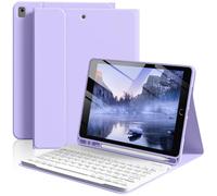 BFGTSJF Keyboard Case for iPad 9th / 8th / 7th Generation 10.2 inch 2021/2020/2019, iPad Air 3rd / iPad Pro 10.5 inch with Pencil Holder, Magnetic Detachable Bluetooth Keyboard - Purple