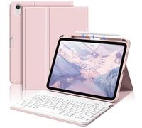 BFGTSJF Keyboard Case for iPad Air 11-inch 2025/2024, iPad Air 5th / 4th Generation 10.9 2022/2020 Inch with Pencil Holder, Detachable Bluetooth Keyboard Folio Cover for Air 11" M3/M2, Pink