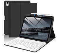 BFGTSJF Keyboard Case for iPad Air 11-inch 2025/2024, iPad Air 5th / 4th Generation 10.9 2022/2020 Inch with Pencil Holder, Detachable Bluetooth Keyboard Folio Cover for Air 11" M3/M2, Black