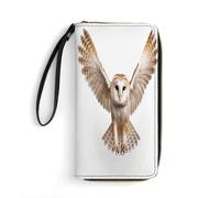 BFGWK Large Wallet Novelty A Barn Owl Printing Long Wallet With Zipper Leather Wallet Suitable For Both Men And Women, style, 19.7x10.5cm