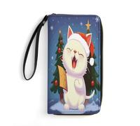 BFGWK Large Wallet Novelty Cute Sing Christmas Carols Printing Long Wallet With Zipper Leather Wallet Suitable For Both Men And Women, style, 19.7x10.5cm