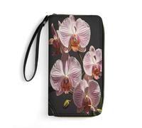 BFGWK Large Wallet Novelty Ophelia Orchid Printing Long Wallet With Zipper Leather Wallet Suitable For Both Men And Women, style, 19.7x10.5cm