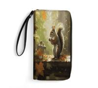 BFGWK Large Wallet Novelty Squirrel Eats Nuts-png Printing Long Wallet With Zipper Leather Wallet Suitable For Both Men And Women, style, 19.7x10.5cm