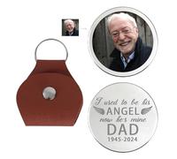 BFHEFGSUU Custom Pocket Memorial Coin With Leather Keychain Custom Photo Those We Love Don't Go Away Keychain Memorial Gift For Loss Of Family Sympathy Gift For Loss Of Loved One (style 6)