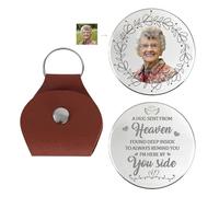 BFHEFGSUU Custom Pocket Memorial Coin With Leather Keychain Custom Photo Those We Love Don't Go Away Keychain Memorial Gift For Loss Of Family Sympathy Gift For Loss Of Loved One (style 2)