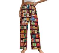 BFHEFGSUU Just A Girl Who Loves Books Personalised Reader Pajama Pants Custom Name Book Lovers Gifts For Reading Lover Bookish Bookworm Gifts Book Sweatpants For Women Xmas Birthday (style 16)